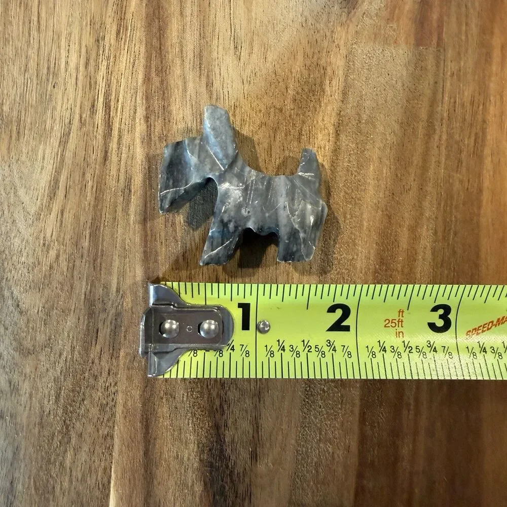 Vintage Miniature Scottish Terrier Scottie Carved Marble Stone Trinket Figurine‎